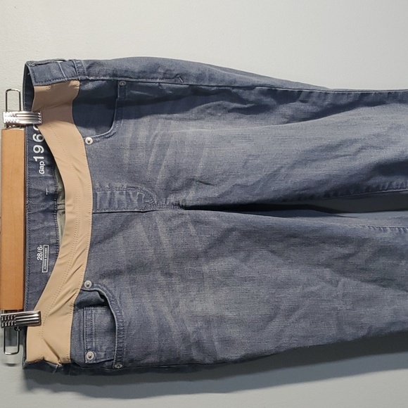 Gap 1969 jeans women's size 28 size 6R size 6 blue cream maternity front elastic - Picture 2 of 12